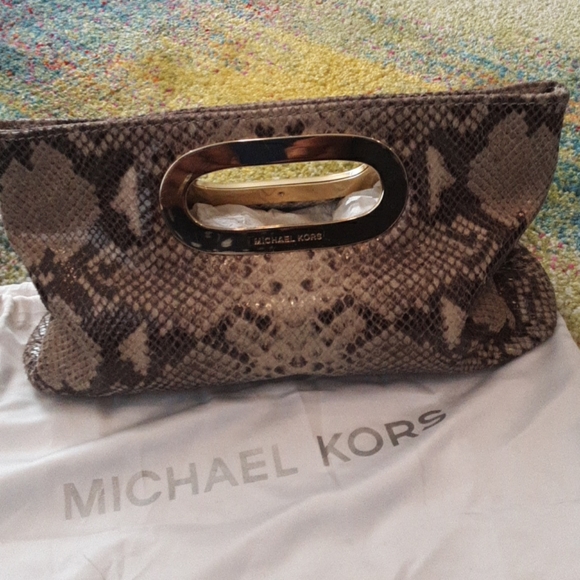 michael kors snakeskin clutch